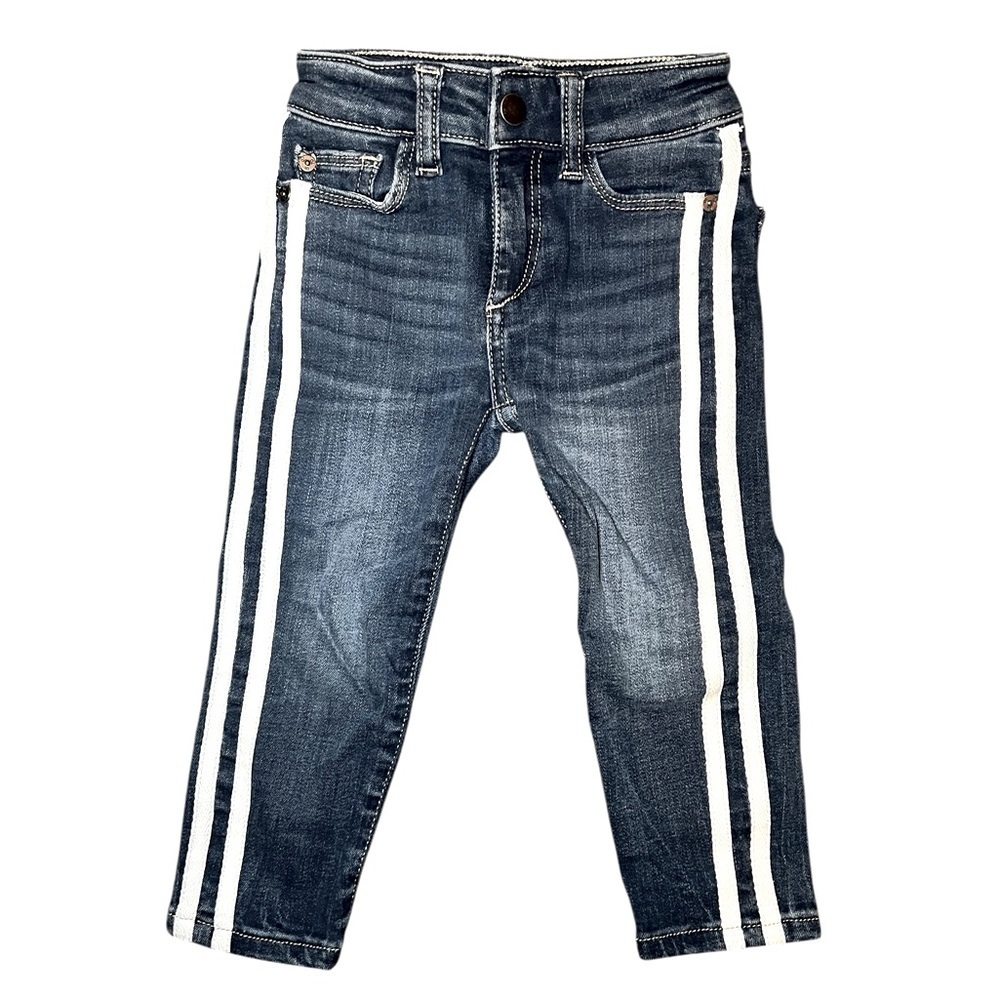 DL1961 Toddler Dark Denim White Side Stripe Chloe Skinny Jeans- Size 2T - Picture 1 of 10